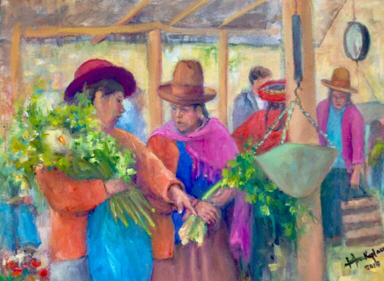 Las señoras en el mercado de Chinchero